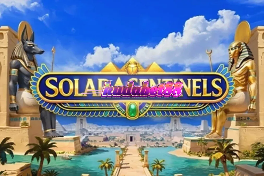Tampilan visual slot Solar Sentinels dengan latar belakang monumen Mesir Kuno