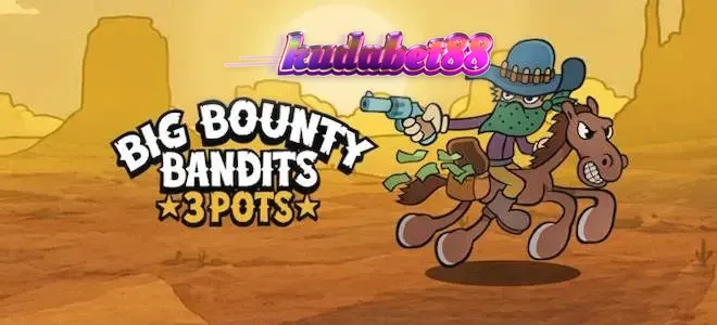Tampilan visual kartun Wild West dalam slot Big Bounty Bandits: 3 Pots